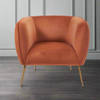 Burnt Orange Velvet Chair W: 79 cm D: 73 cm H: 71 cm