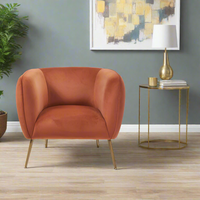 Burnt Orange Velvet Armchair