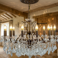 Traditional bronze twelve arm chandelier for dining rooms and period interiors