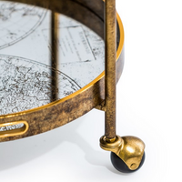 Three Tiered Gilt Drinks Trolley with Mirrored Trays