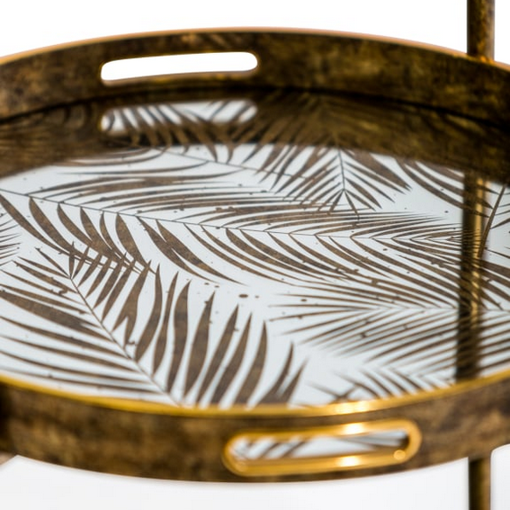 Three Tiered Gilt Drinks Trolley with Mirrored Trays