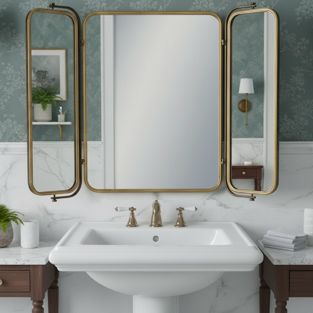 Large Trifold Wall Mirror CLEARANCE