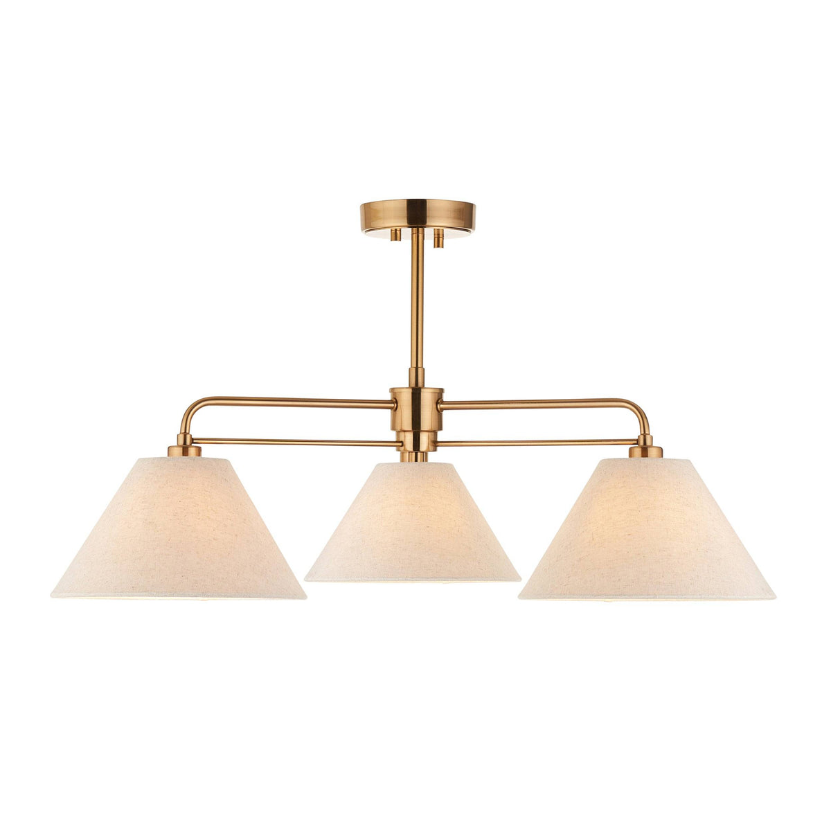 Gilt Metal 3 Light Linear Pendant