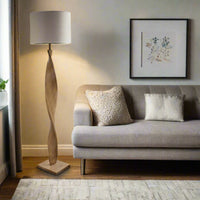 Pale Wooden Floor Lamp