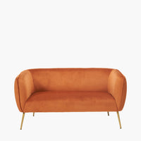 Rust Velvet Sofa 142 cm