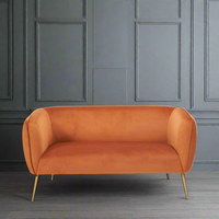 Rust Velvet Sofa 142 cm