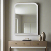 Vintage White Beaded Overmantle Mirror 110 cm x 80 cm
