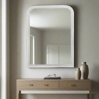 Vintage White Beaded Overmantle Mirror 110 cm x 80 cm