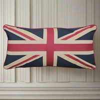 Large Union Jack Cushion Plain 75 x 38 cm