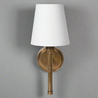 Single Antique Brass Ribbed Wall Light