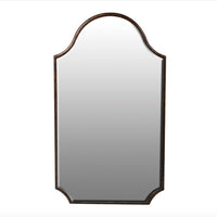 Smaller shaped wall mirror in a bronze metal frame