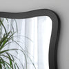 Wavy Shaped Black Wooden Mirror 120 cm