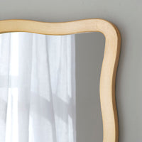 Wooden Wavy Framed Mirror 120 cm