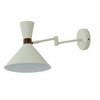 White Conical Wall Light with Swivel Arm - extends to 50cm