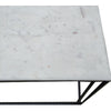 White Marble Topped Console Tables With Black Metal Legs