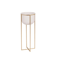 White Metal In Gold Stand Planters