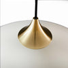 White Pendant Light With Brushed Brass Top 50cm