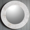 White Rustic Round Mirror 80cm