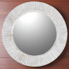 White Rustic Round Mirror 80cm