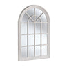 White Wooden Arched Window Mirror  119 cm