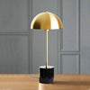 Gilt Metal Dome Lamp on Black Marble Base