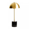 Gilt Metal Dome Lamp on Black Marble Base