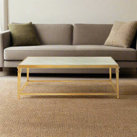 White Marble Gilt Metal Coffee Table