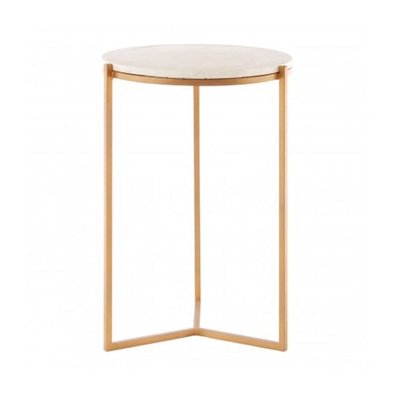 White Marble Side Table H: 52 cm