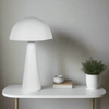 White Metal Table Lamp with Dome Shade