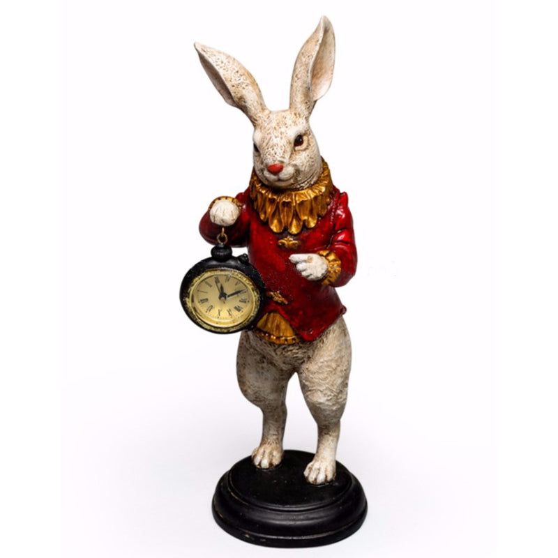 White Rabbit Standing Clock Figure