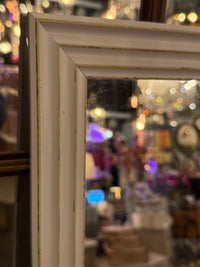 Small White Wooden Framed Rectangular Mirror 47 cm x 57 cm - CLEARANCE