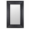 A really chunky framed black wooden mirror in an extra large size.&nbsp; &nbsp;A matte black painted frame, extra large with a sleek modern appearance.&nbsp; The frame has a wood grain feature and a beveled angled profile with a recessed inner border to create a classic elegant look.&nbsp; The mirror is extra large and and can be wall hung or leant against a wall.

H: 210 cm&nbsp; W: 125 cm&nbsp;