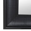 A really chunky framed black wooden mirror in an extra large size.&nbsp; &nbsp;A matte black painted frame, extra large with a sleek modern appearance.&nbsp; The frame has a wood grain feature and a beveled angled profile with a recessed inner border to create a classic elegant look.&nbsp; The mirror is extra large and and can be wall hung or leant against a wall.

H: 210 cm&nbsp; W: 125 cm&nbsp;