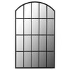 Tall and wide black arched window mirror. With this mirror on any wall you can add light and perspective to any room, a great way to fool the eye that a hall goes a lot further than it does.