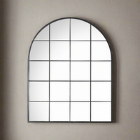 Window Mirror Arched Black  95 cm