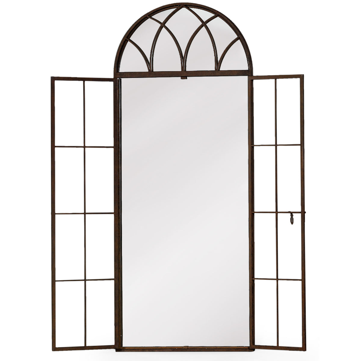 Window Mirror Gothic Arched Bronze - Open Door Feature