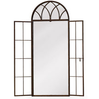 Window Mirror Gothic Arched Bronze - Open Door Feature