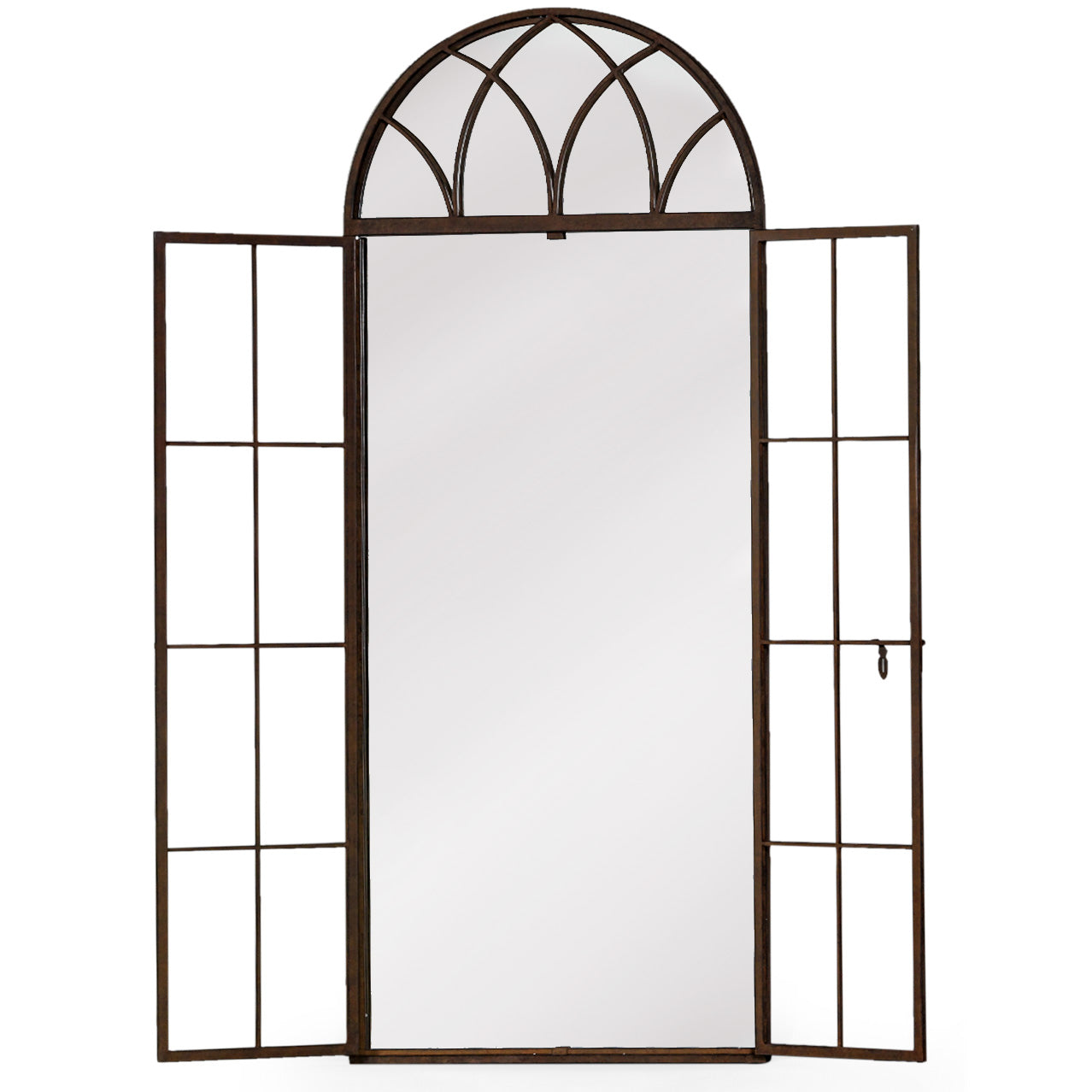 Window Mirror Gothic Arched Bronze - Open Door Feature