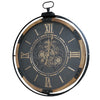Wood & Metal Moving Cog Black Clock 74cm