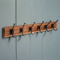 Metal Hooks on Wooden Base - 6