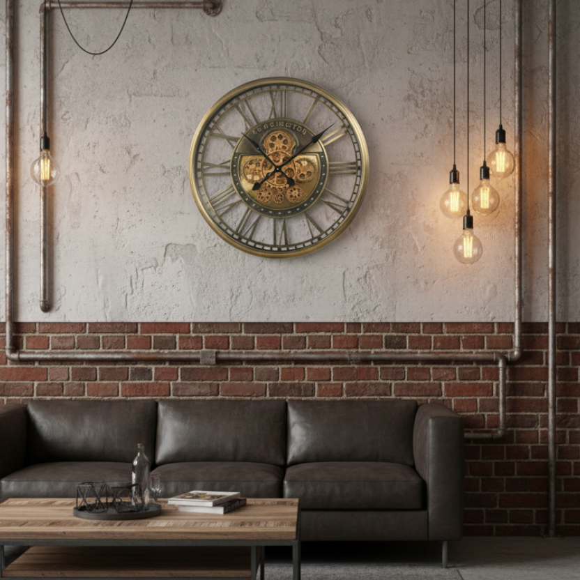 Perfect for living rooms, kitchens, hallways or above a fireplace, this clock works beautifully in industrial, vintage, country and eclectic interiors.