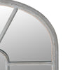 Tall grey painted window mirror with attractive curved panels in a rubbed, vintage finish. Perfect mirror for your hall or sitting room, window mirrors fool the eye, making the area feel so much larger. 