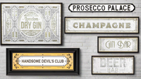 Mirrored Wall Sign "Champagne" 97 x 22 cm