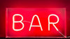 Red Neon Sign - "Bar" - 30cm x 15cm