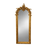 Ornate Arched Gold Dressing Mirror - Baroque Mirror