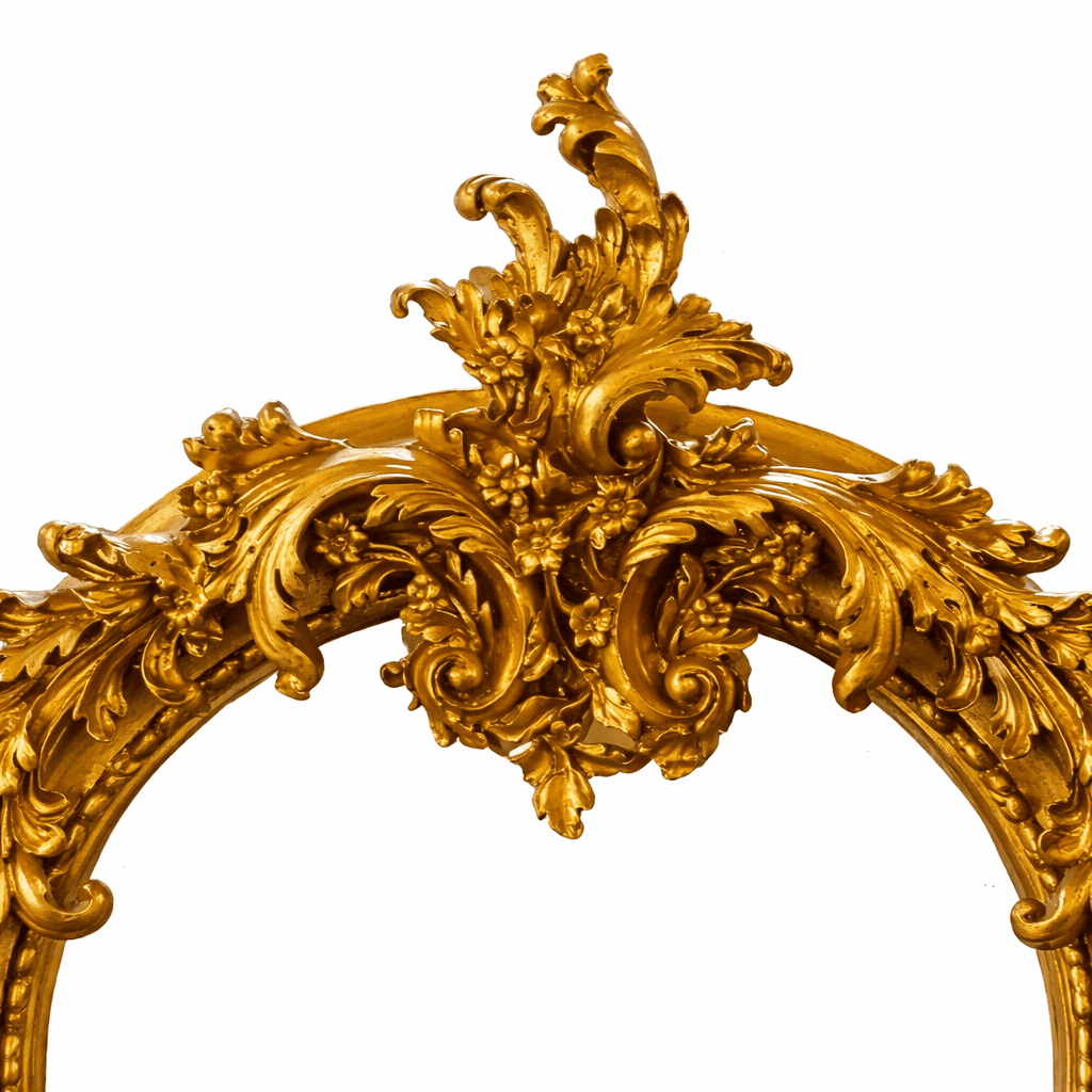 Ornate gold decorative frame detail for mirror