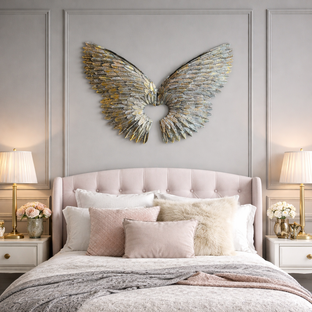 Champagne Silver Gold Angel Wings