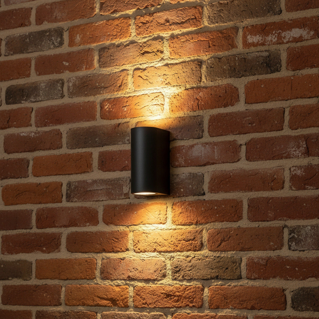 Exterior, bi-directional light on a plain background.