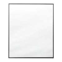 A large black iron mirror with minimal frame and lots of glass to reflect and enlarge your space.