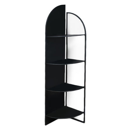 Nickel and Glass Abstract Shelving Unit 179 cm